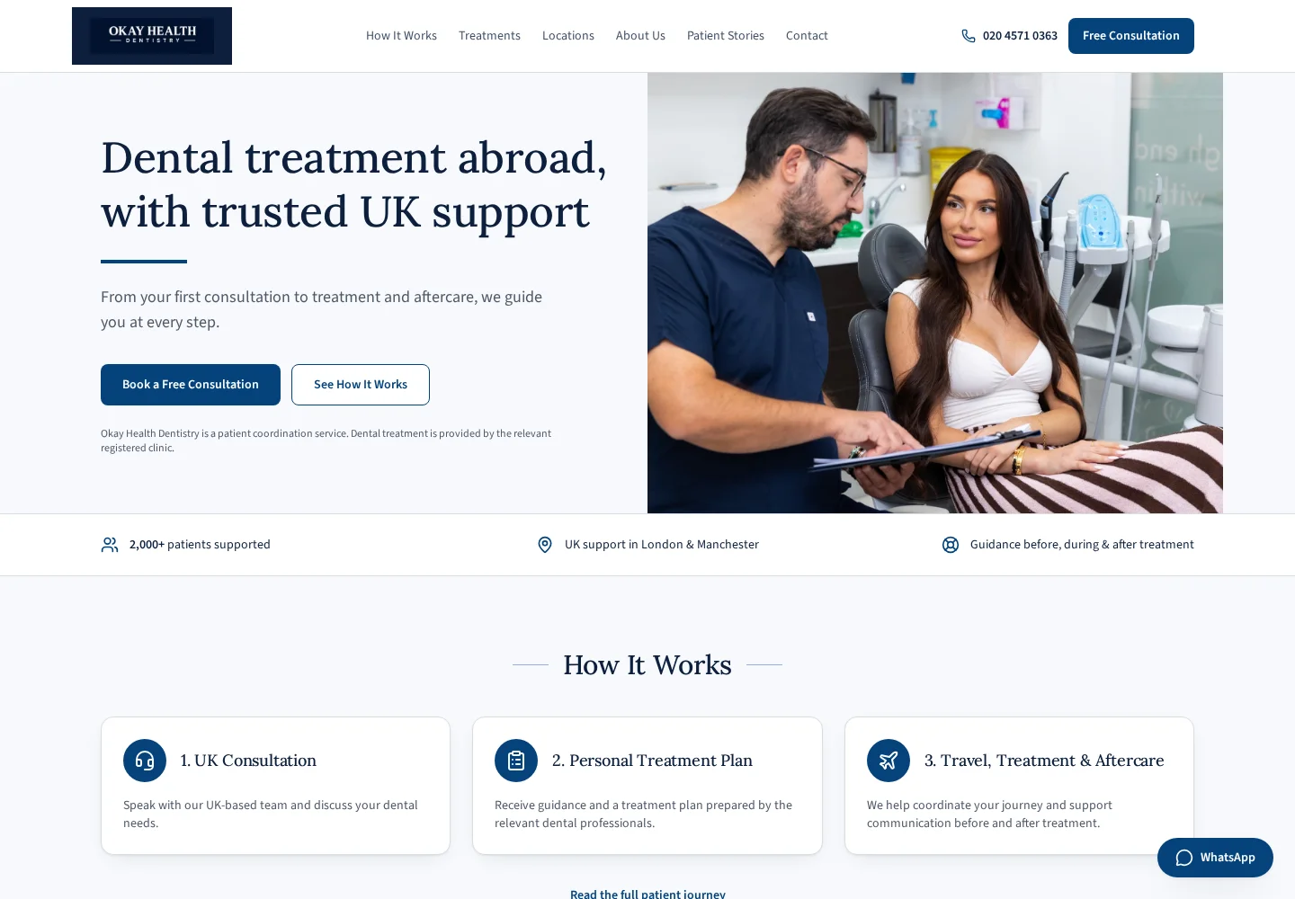 Genuine desktop screenshot of the Okay Health website homepage